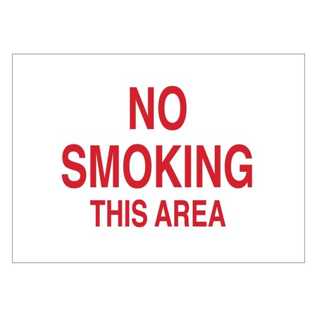 Brady No Smoking Sign, 3 1/2 in H, 5 in W, Polyester, Rectangle, English, 87797 87797